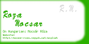 roza mocsar business card